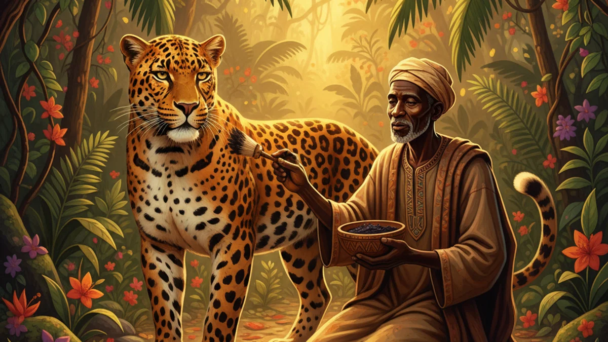 The Leopard's Spots - Ashanti Tales story illustration from West African Folklore
