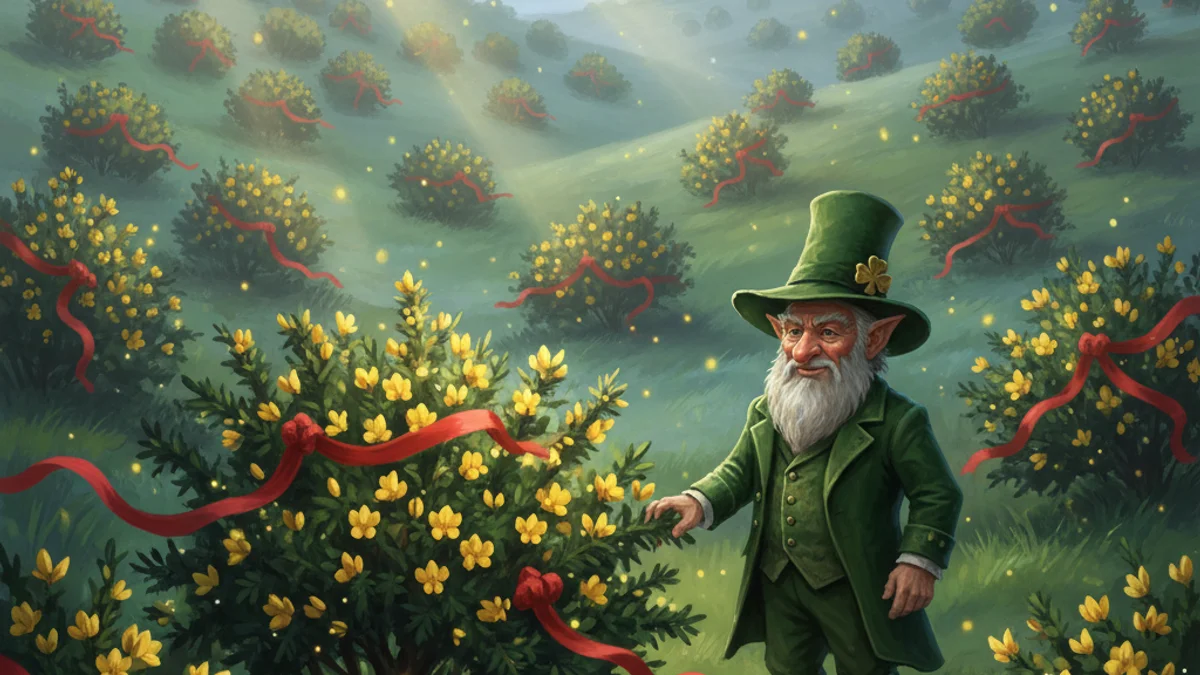 Illustration for The Leprechaun's Gold - a mythical creatures Celtic Myths story with moral lessons