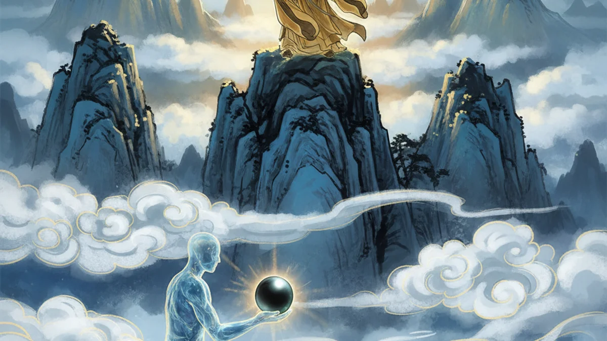 Illustration for The Lost Pearl - a wisdom stories Taoist Tales story with moral lessons