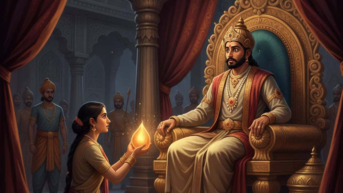 The Magic Fruit - Vikram and Betaal story illustration from Indian Story Collections