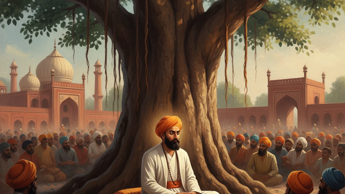 The Martyrdom of Guru Tegh Bahadur - Tales of Devotion and Sacrifice story illustration from Sikh Saakhis
