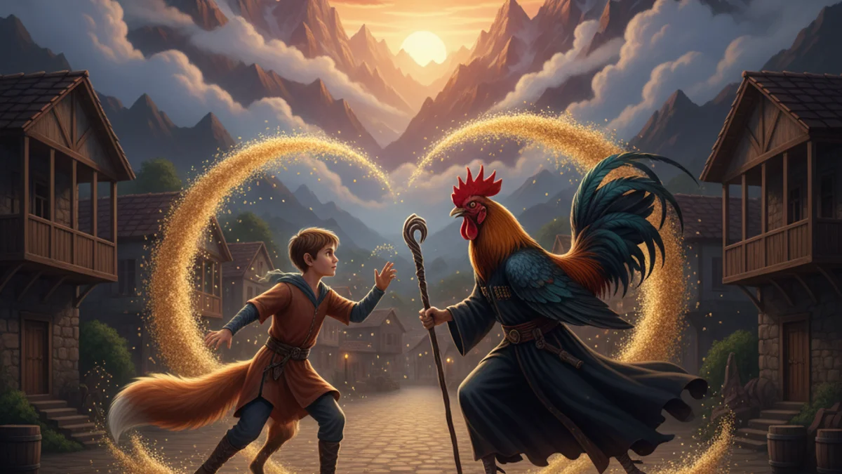 Illustration for The Master and the Apprentice - a folk tales Georgian Folklore story with moral lessons