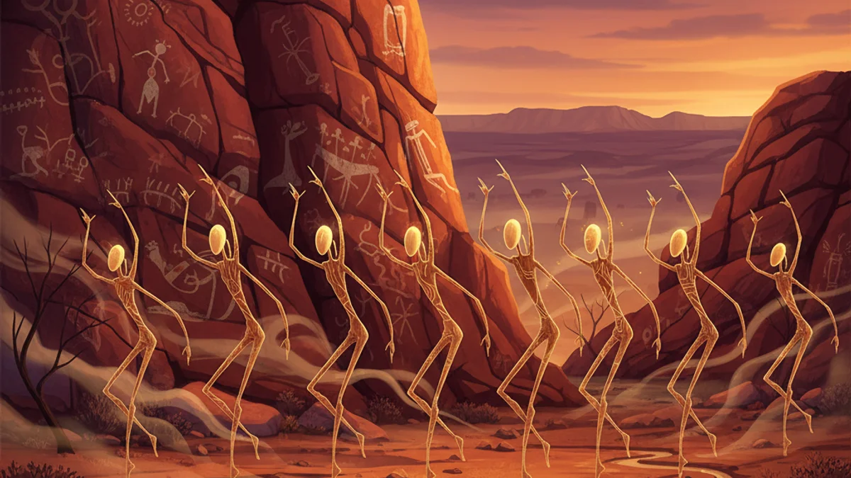 Illustration for The Mimi Spirits - a dreamtime stories Australian Aboriginal story with moral lessons