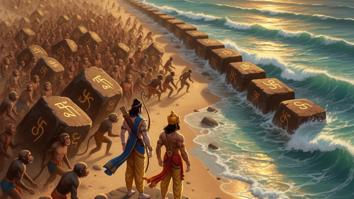 Illustration for The Monkey Army - a stories from the ramayana Hindu Epics story with moral lessons