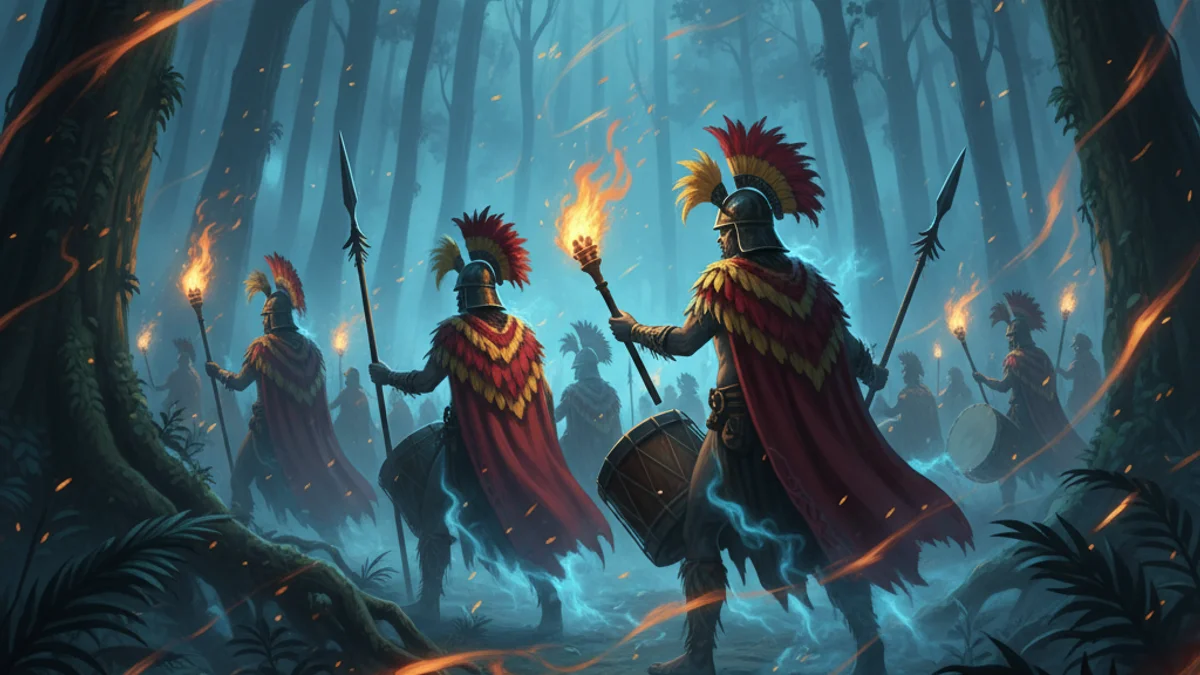 The Night Marchers - Hawaiian Myths story illustration from Polynesian Mythology