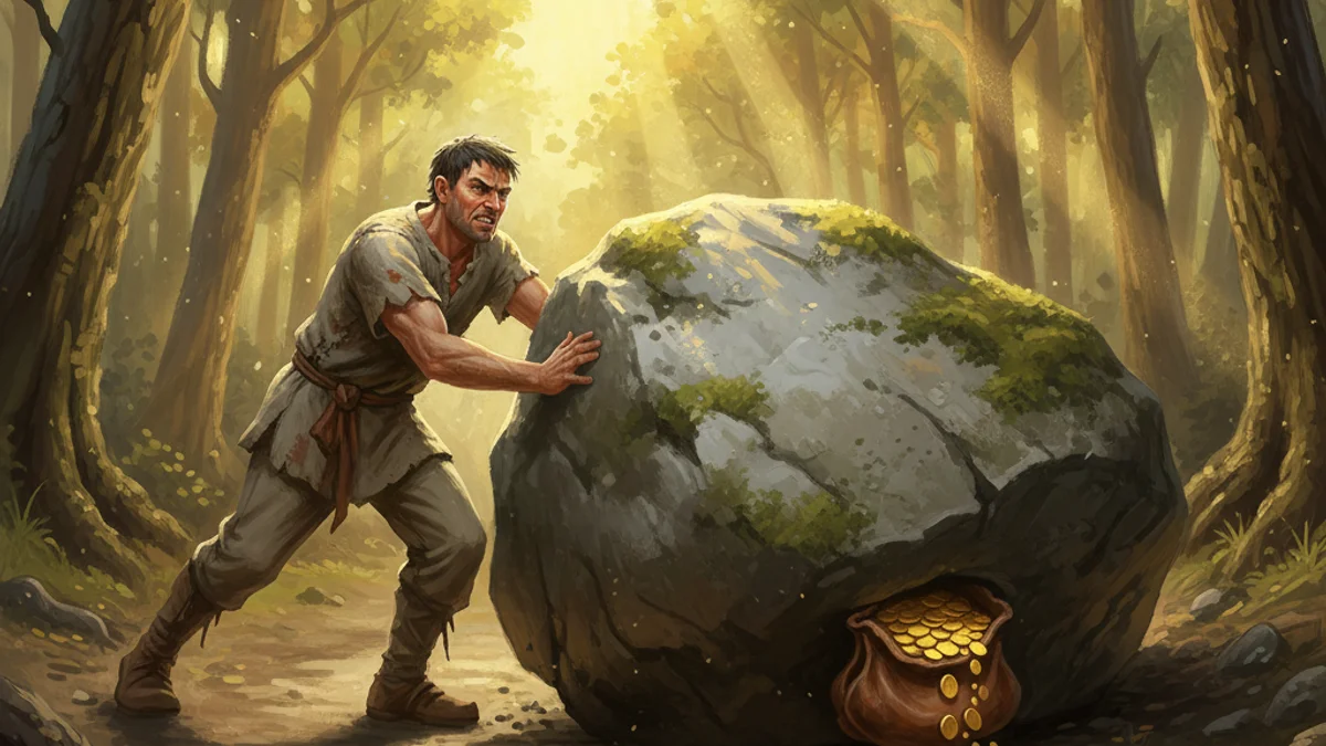 The Obstacle in Our Path - Teaching Stories story illustration from World Wisdom Tales