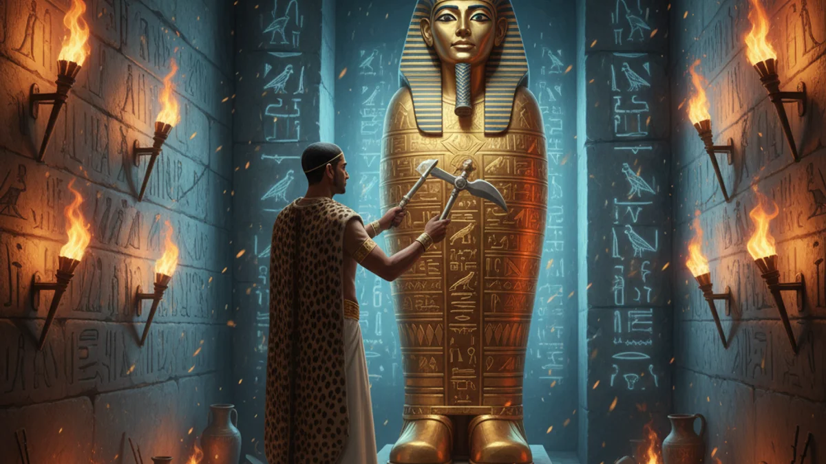 Illustration for The Opening of the Mouth - a tales of the afterlife Egyptian Mythology story with moral lessons