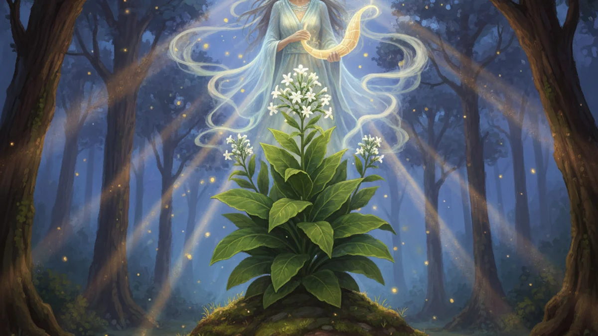 Illustration for The Origin of Tobacco - a additional tribes Native American Legends story with moral lessons