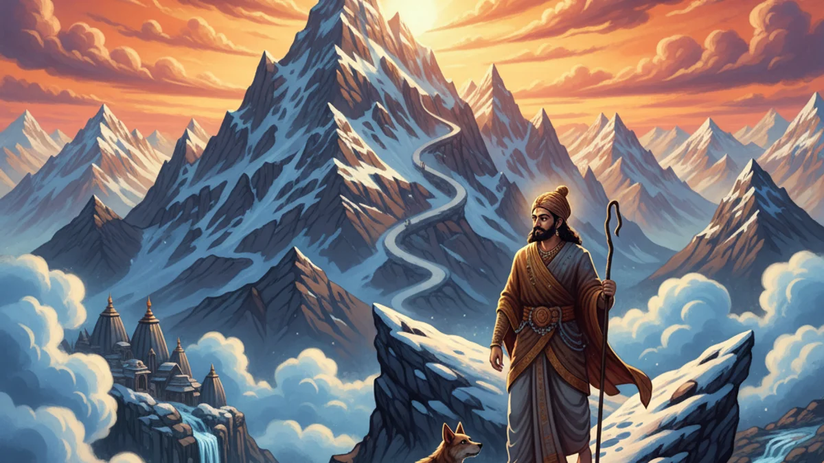 Illustration for The Pandavas' Final Journey - a stories from the mahabharata Hindu Epics story with moral lessons