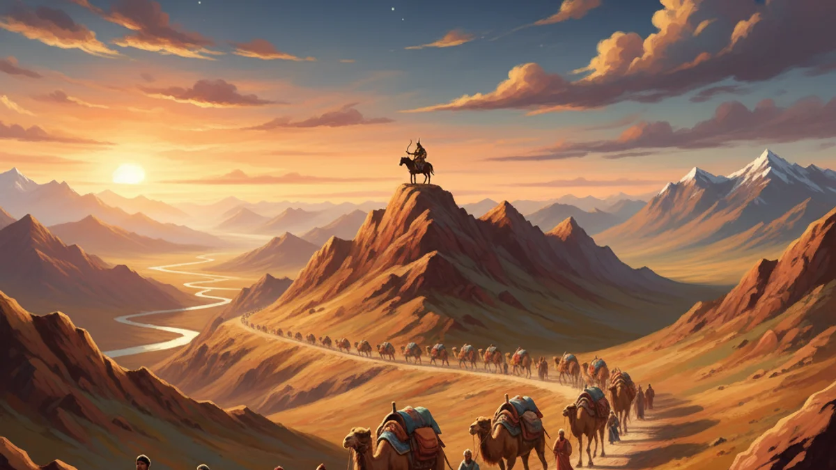 Illustration for The Pax Mongolica - a tales of mongol conquests Mongolian Epics story with moral lessons