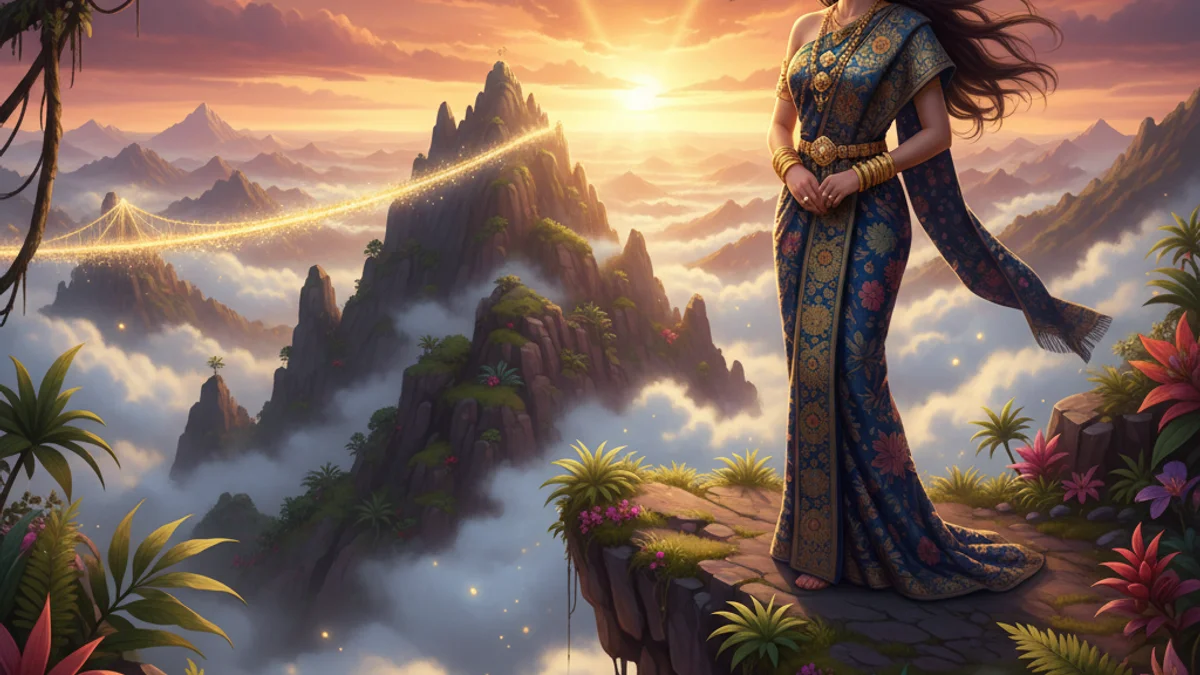 The Princess of Mount Ledang - Malaysian Tales story illustration from Southeast Asian Folklore