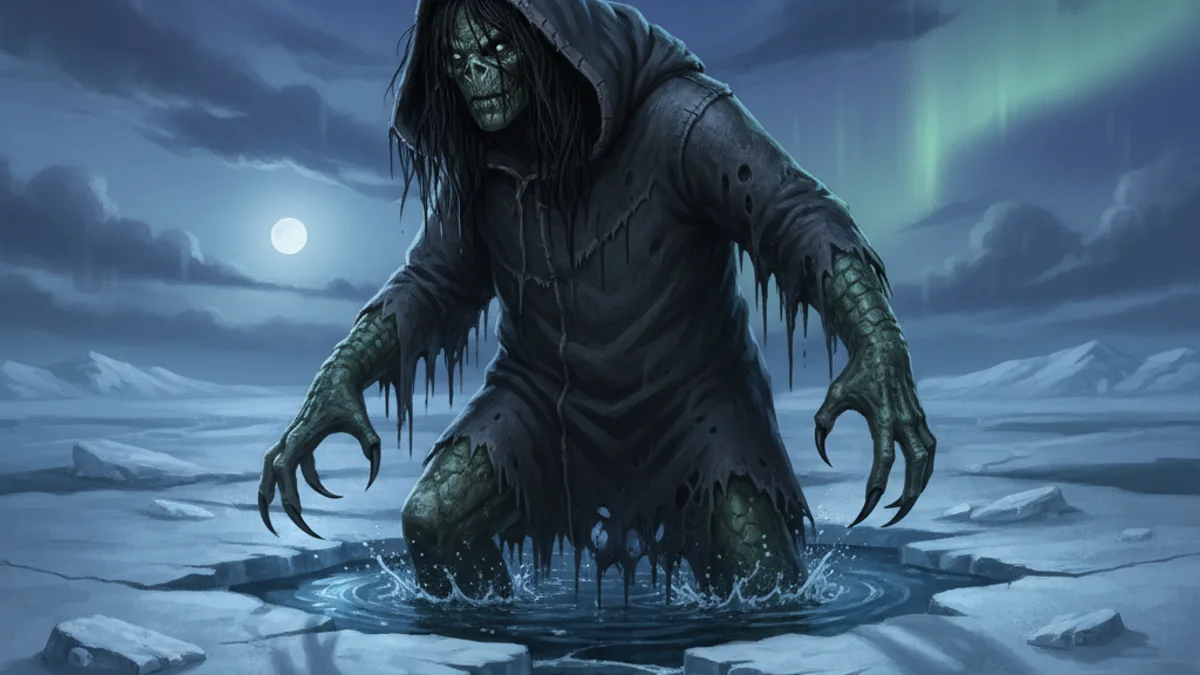 Illustration for The Qallupilluk - a supernatural tales Inuit and Arctic Folklore story with moral lessons