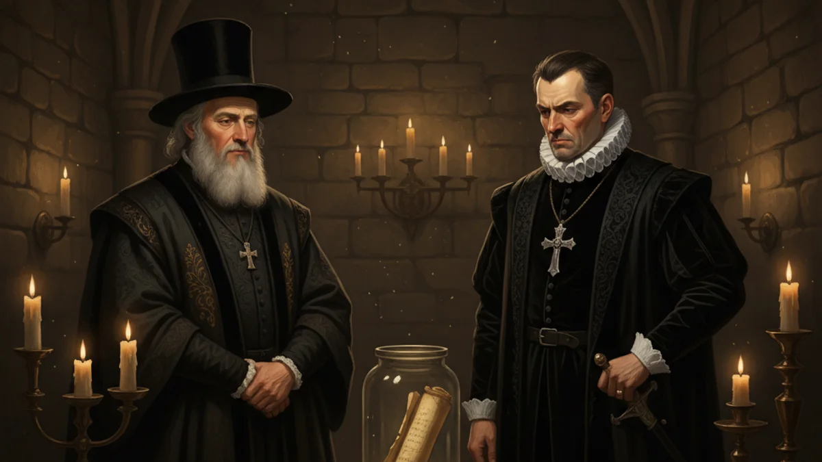 The Rabbi and the Inquisitor - Hasidic Tales story illustration from Jewish Folklore