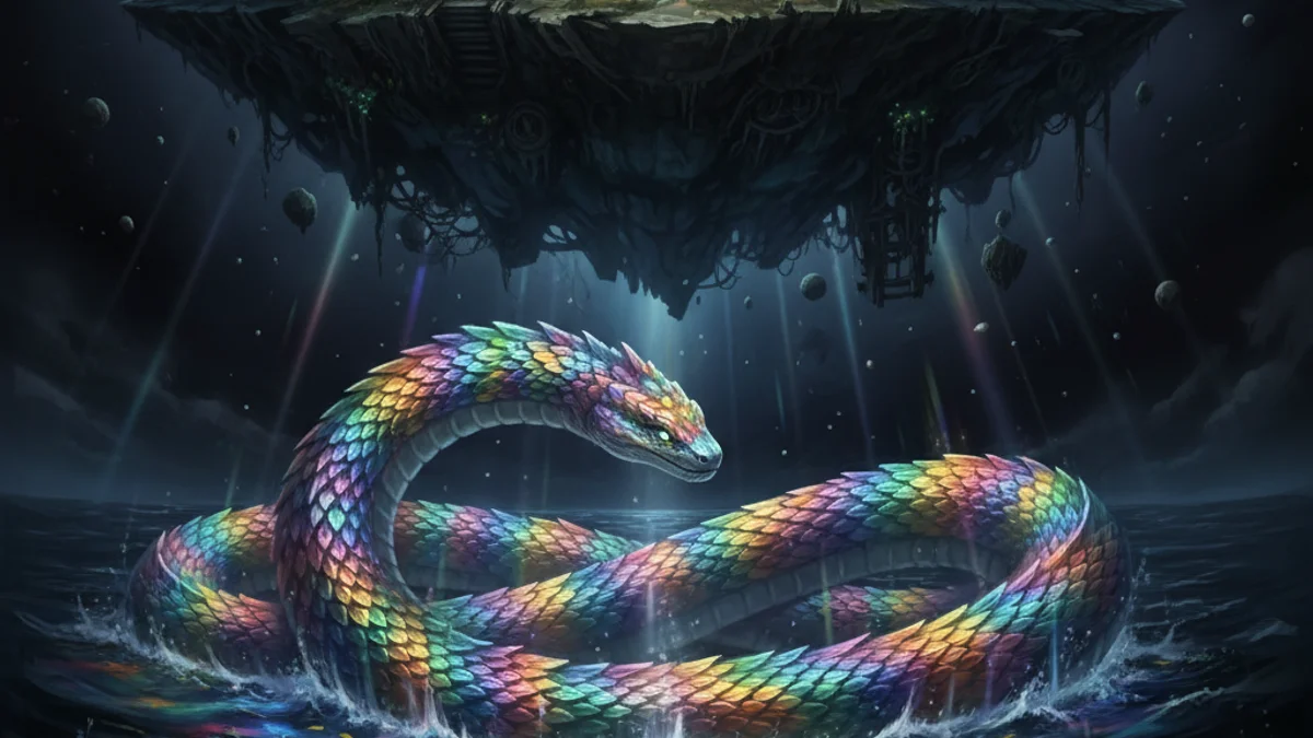 The Rainbow Serpent Da - Fon and Dahomey story illustration from African Mythology