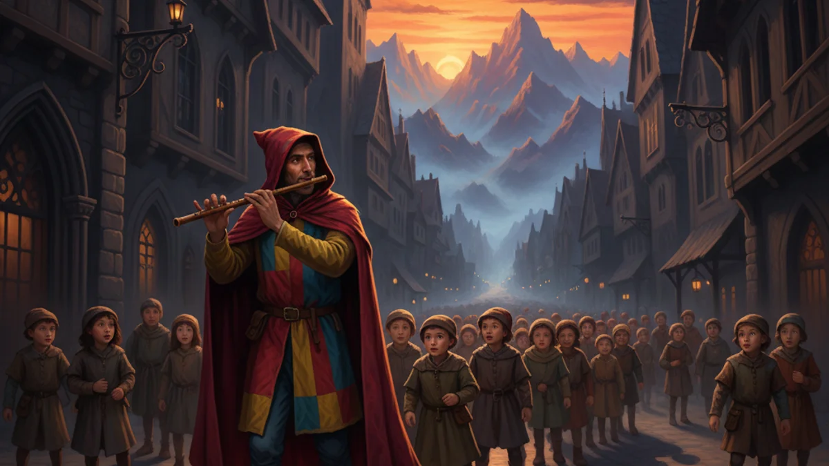 The Rattenfanger - Regional Legends story illustration from German Folklore