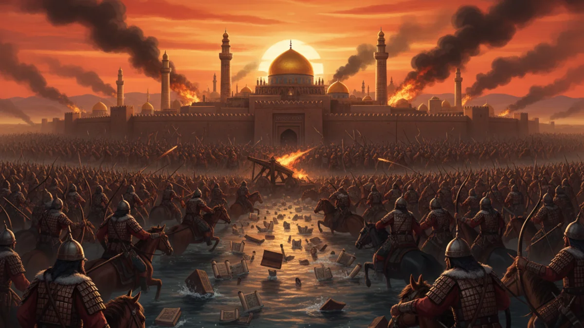 Illustration for The Sack of Baghdad - a tales of mongol conquests Mongolian Epics story with moral lessons