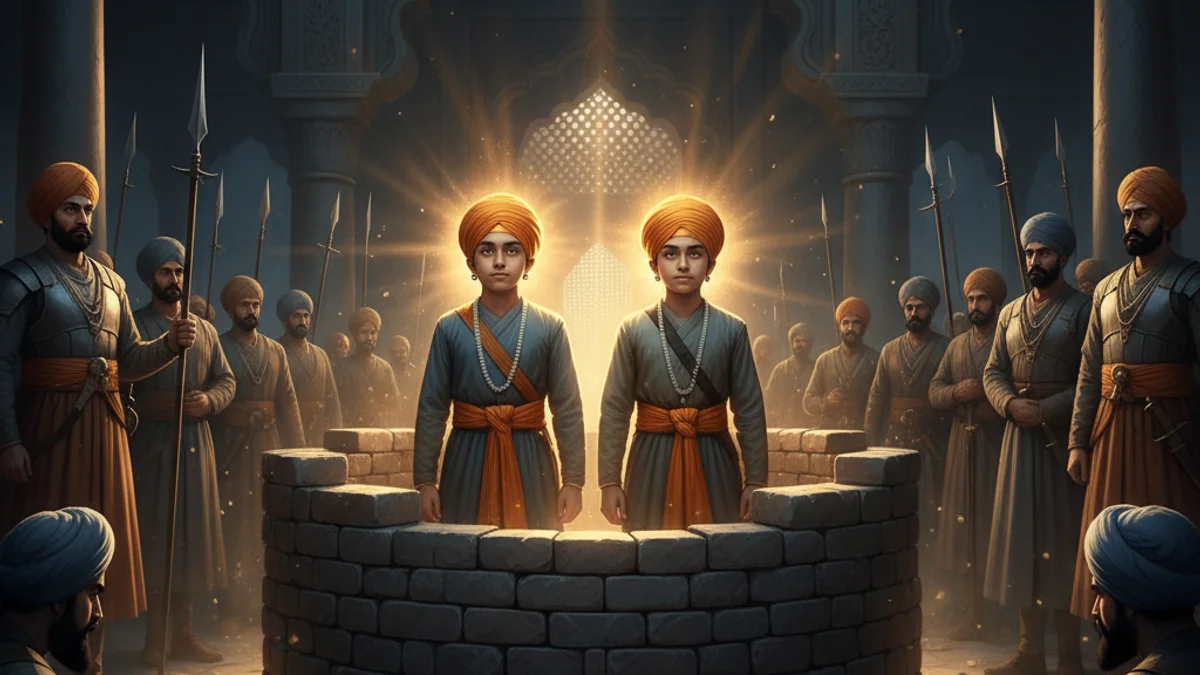 Illustration for The Sacrifice of the Sahibzade - a stories of sikh gurus Sikh Saakhis story with moral lessons