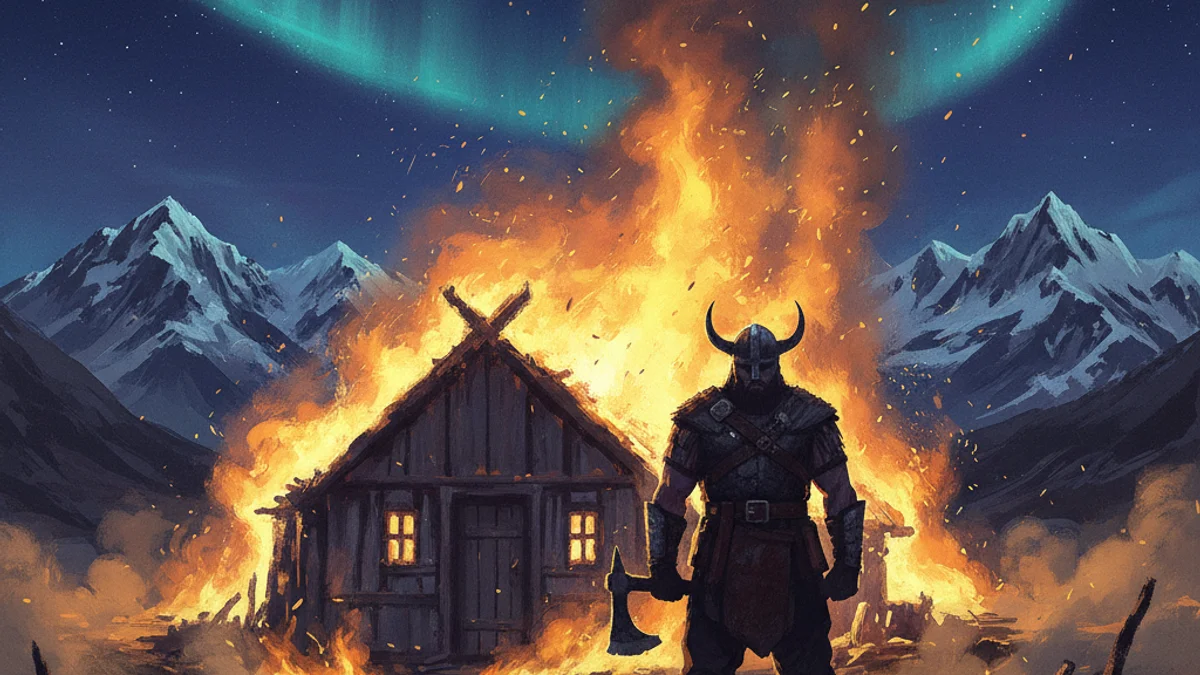 Illustration for The Saga of Burnt Njal - a additional sagas Norse Sagas story with moral lessons