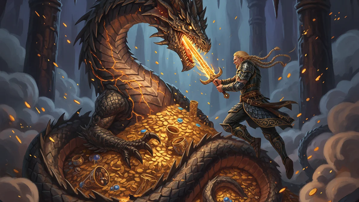 Illustration for The Saga of the Volsungs - a norse heroes Norse Myths story with moral lessons