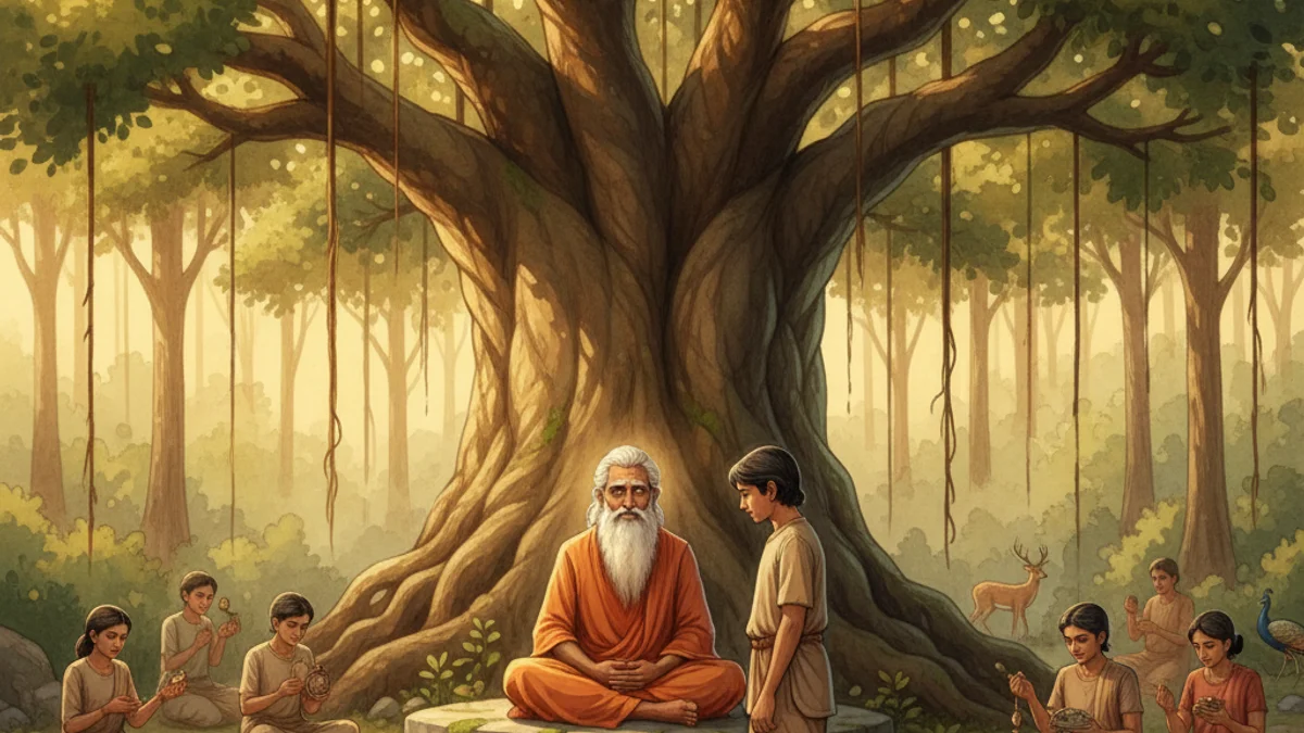 The Sage's Test - Tales of Compassion and Wisdom story illustration from Buddhist Jataka Tales