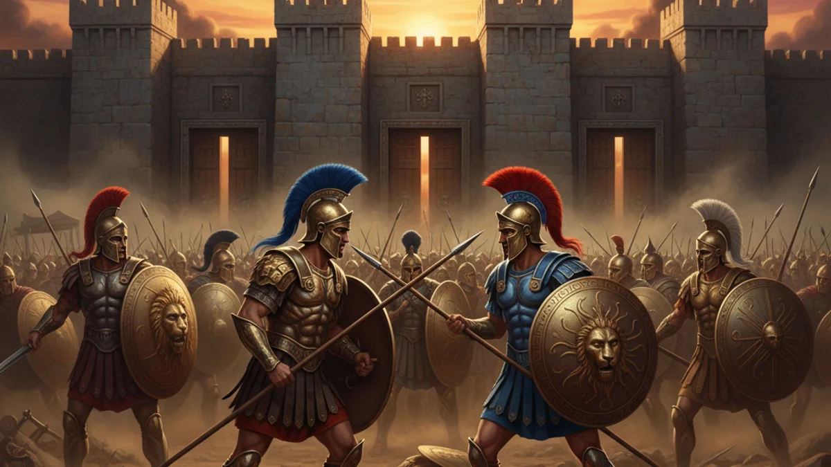 Illustration for The Seven Against Thebes - a famous myths Greek Myths story with moral lessons