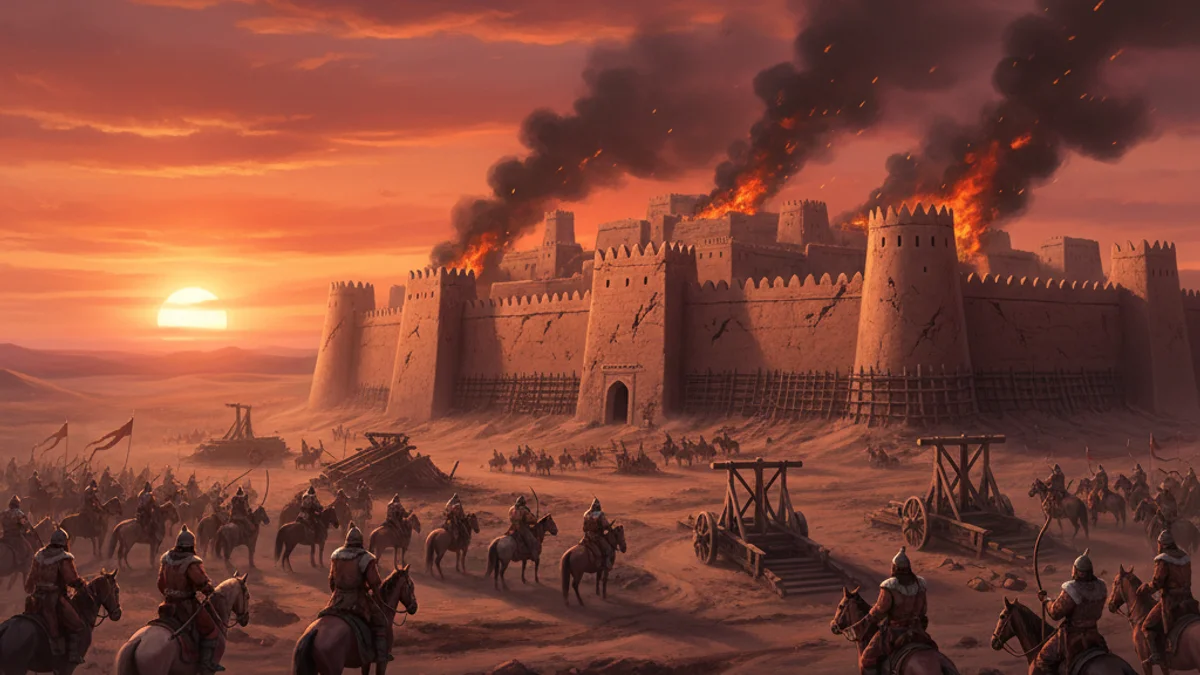 The Siege of Otrar - Tales of Mongol Conquests story illustration from Mongolian Epics