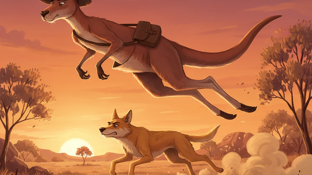 The Sing-Song of Old Man Kangaroo - Animal Origins story illustration from Kipling's Just So Stories