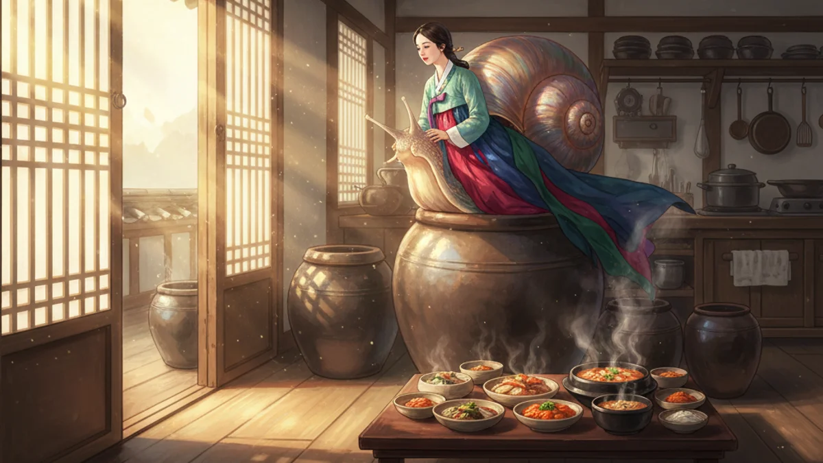 The Snail Woman - Classic Folktales story illustration from Korean Mythology