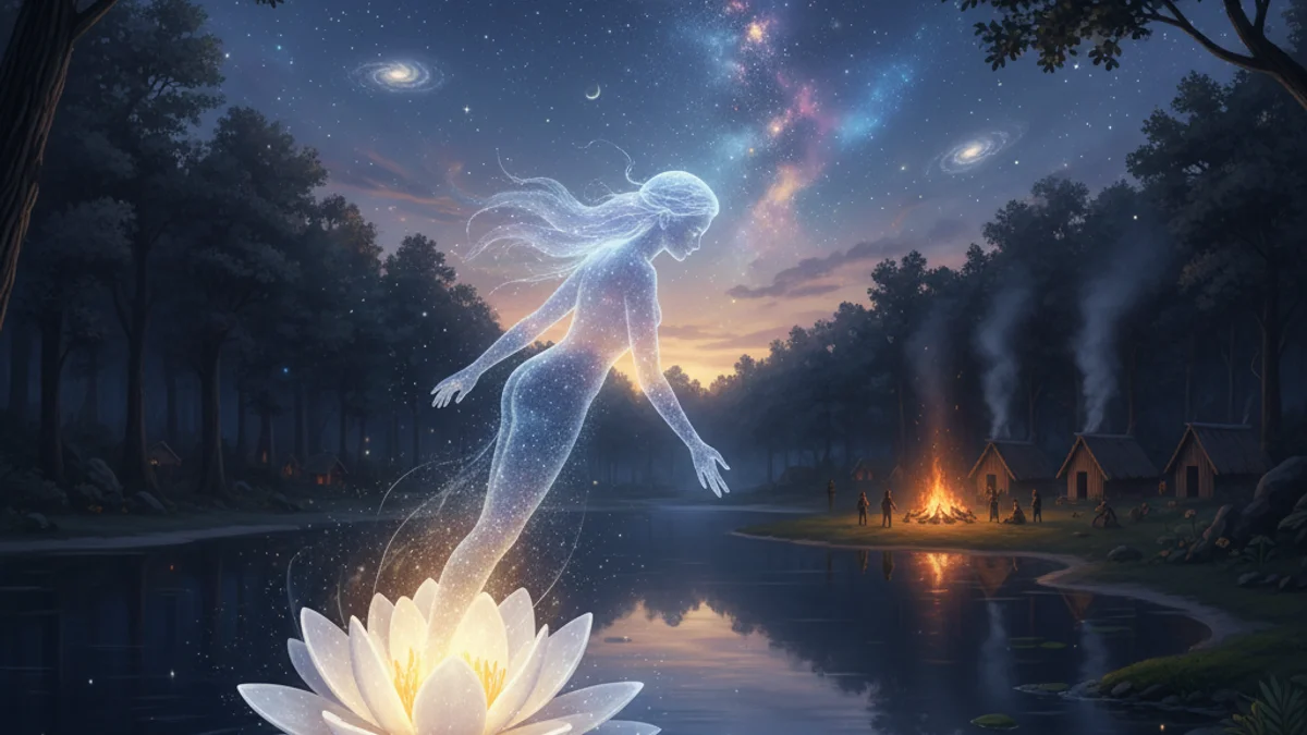 Illustration for The Star Maiden - a additional tribes Native American Legends story with moral lessons