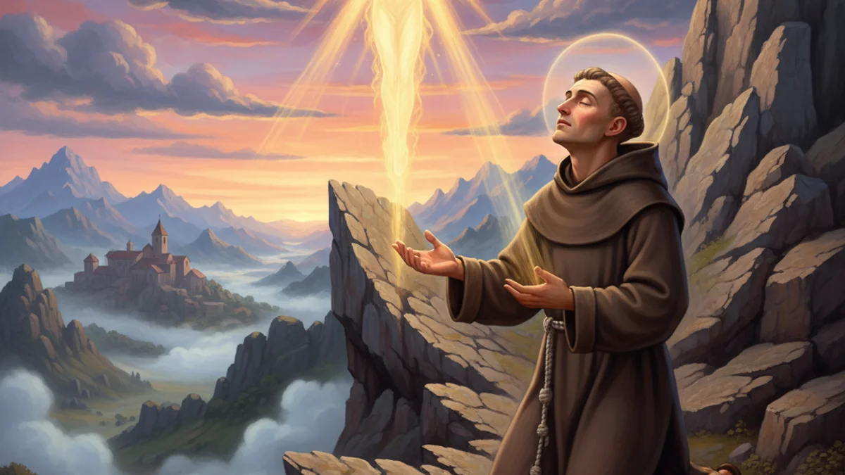 The Stigmata of Francis - Stories of Saint Francis story illustration from Early Christian Saints Lives