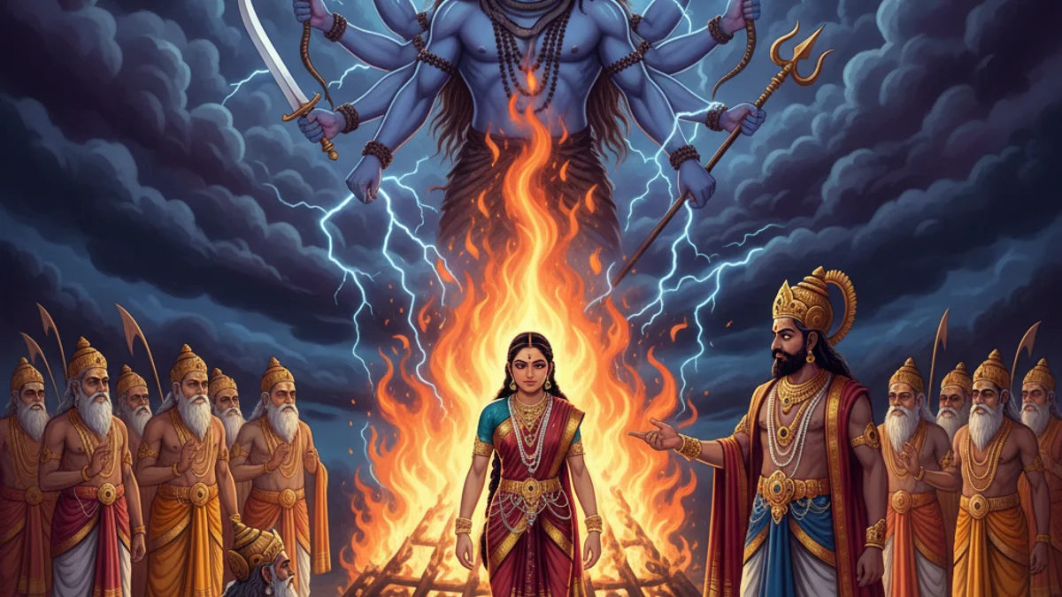 Illustration for The Story of Daksha's Sacrifice - a stories of vishnu and shiva Hindu Puranas story with moral lessons
