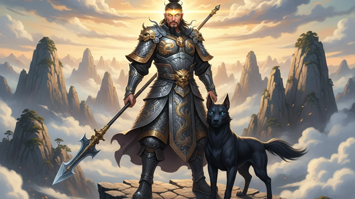 The Story of Erlang Shen - Immortals of Chinese Folklore story illustration from Chinese Legends