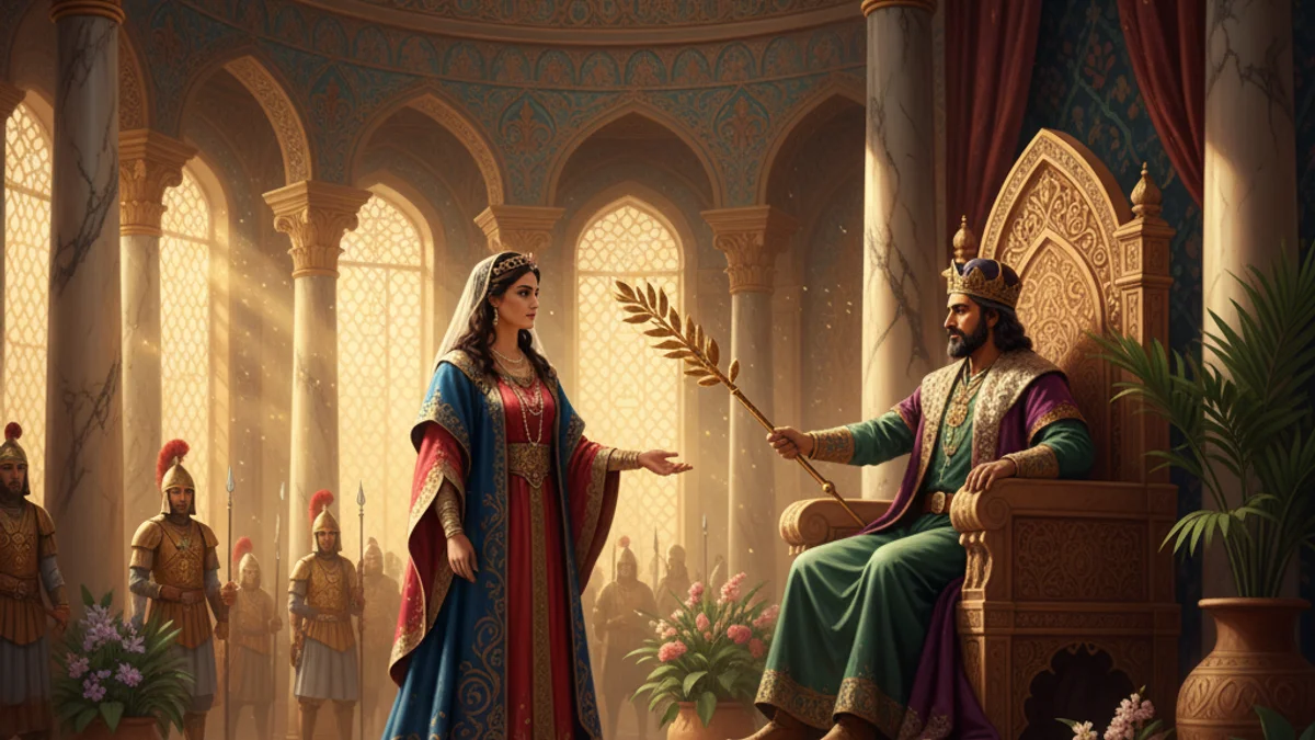 Illustration for The Story of Esther - a tales from the torah Jewish Folklore story with moral lessons