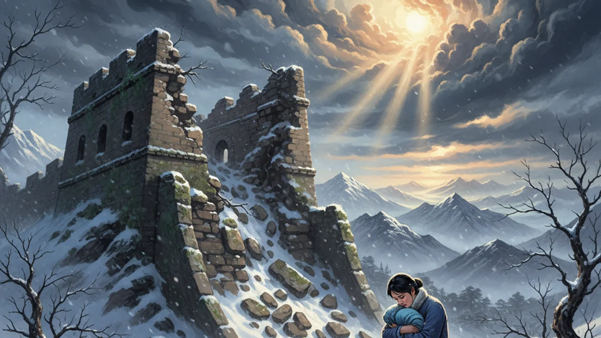 Illustration for The Story of Meng Jiangnu - a additional tales Chinese Legends story with moral lessons