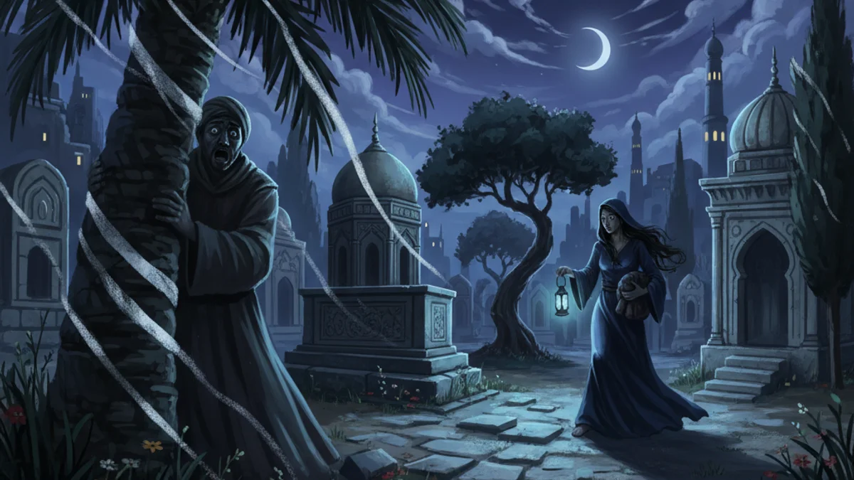 The Story of Sidi Nouman - Additional Tales story illustration from Arabian Nights