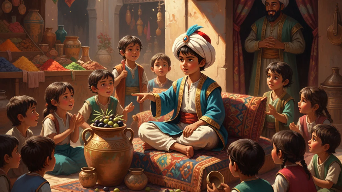 The Tale of Ali Cogia - Additional Tales story illustration from Arabian Nights