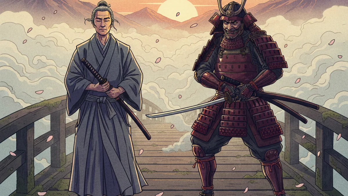 The Tea Master and the Ronin - Tales of Bushido story illustration from Japanese Samurai Legends