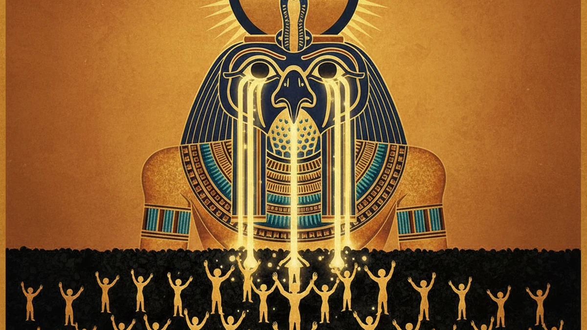 Illustration for The Tears of Ra - a creation myths Egyptian Mythology story with moral lessons