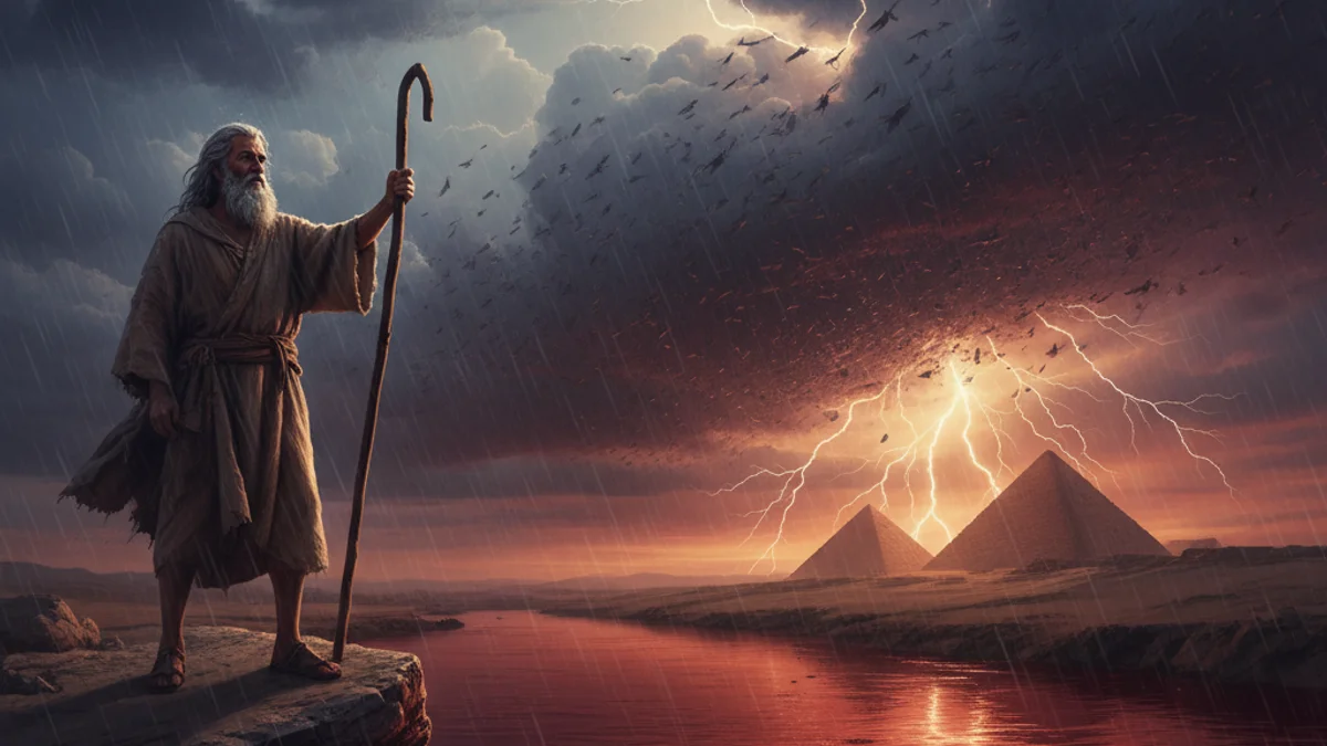 Illustration for The Ten Plagues - a tales from the torah Jewish Folklore story with moral lessons