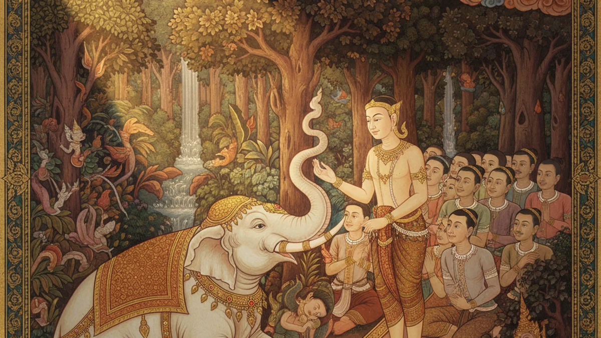 The Tosachat Jataka Tales - Buddhist Tales story illustration from Thai Folklore