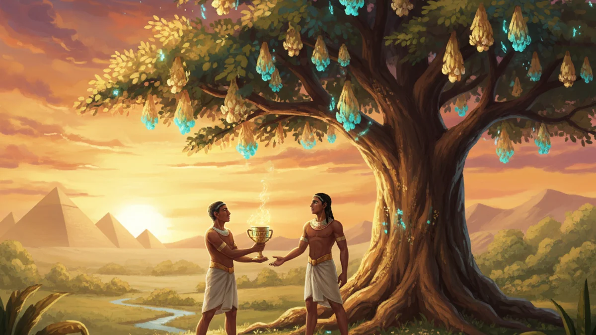 Illustration for The Two Brothers - a pharaoh legends Egyptian Mythology story with moral lessons