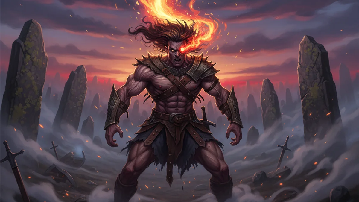 Illustration for The Warp Spasm of Cú Chulainn - a heroes of ulster cycle Celtic Myths story with moral lessons