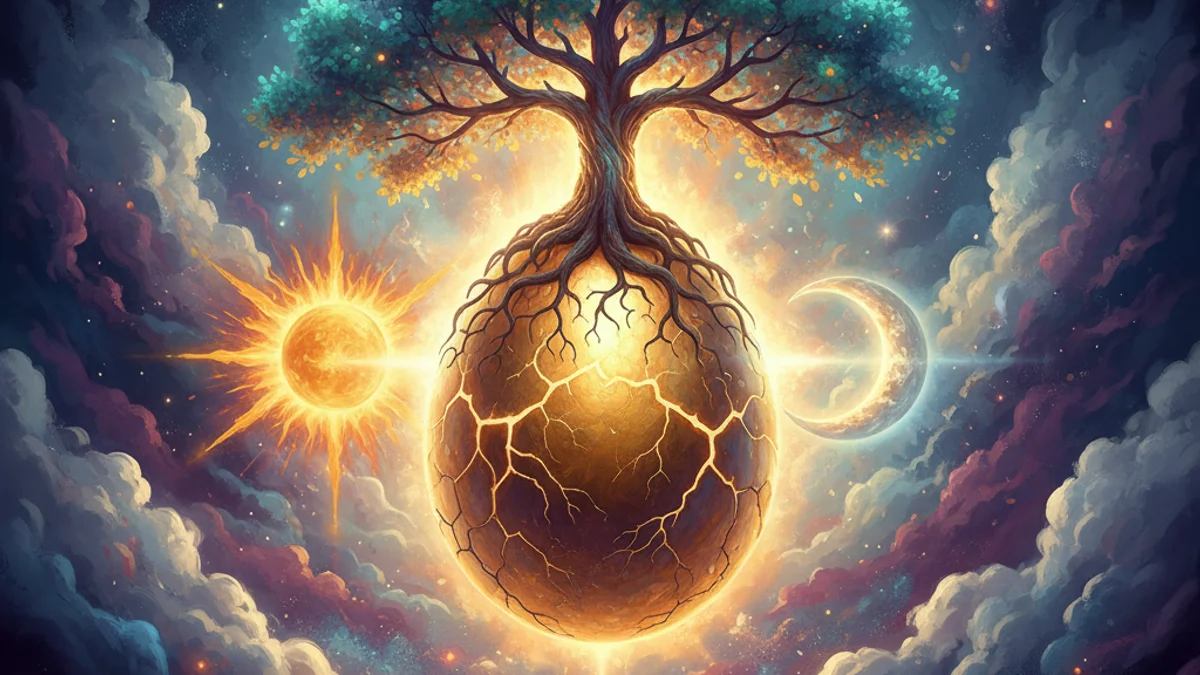 The World Egg - Creation Myths story illustration from Slavic Mythology