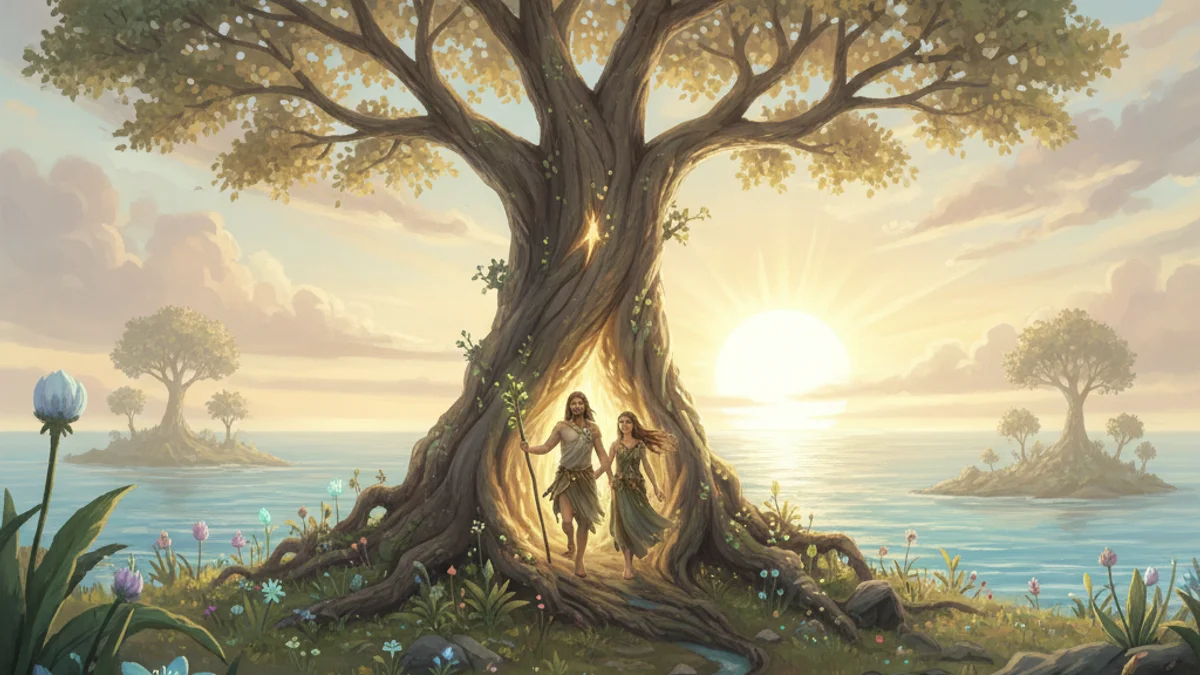 Illustration for The World Reborn - a ragnarok stories Norse Myths story with moral lessons