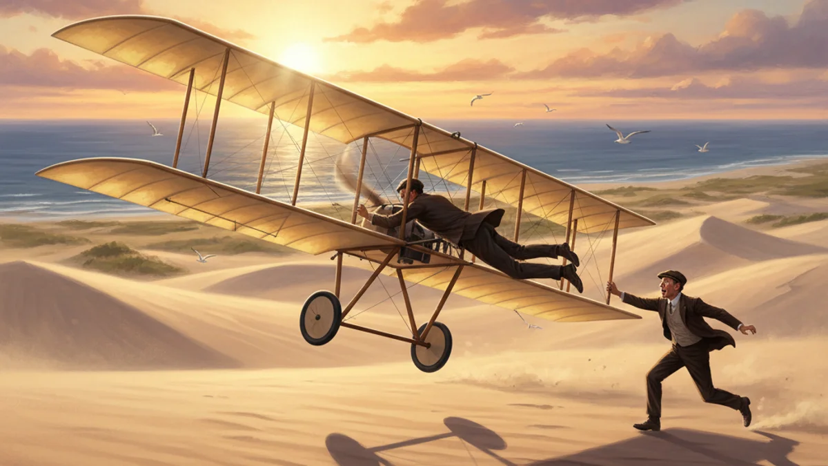 The Wright Brothers' Flight - Discovery Tales story illustration from Scientists and Inventors