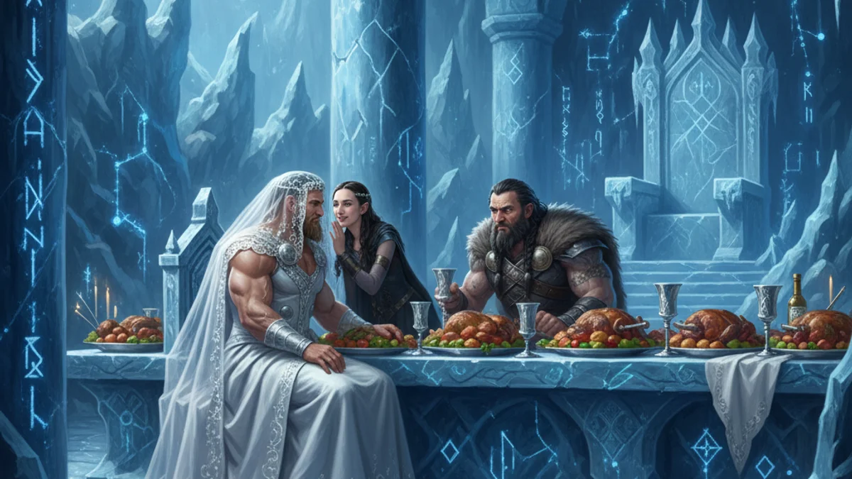 Thor's Stolen Hammer - Aesir Gods story illustration from Norse Myths