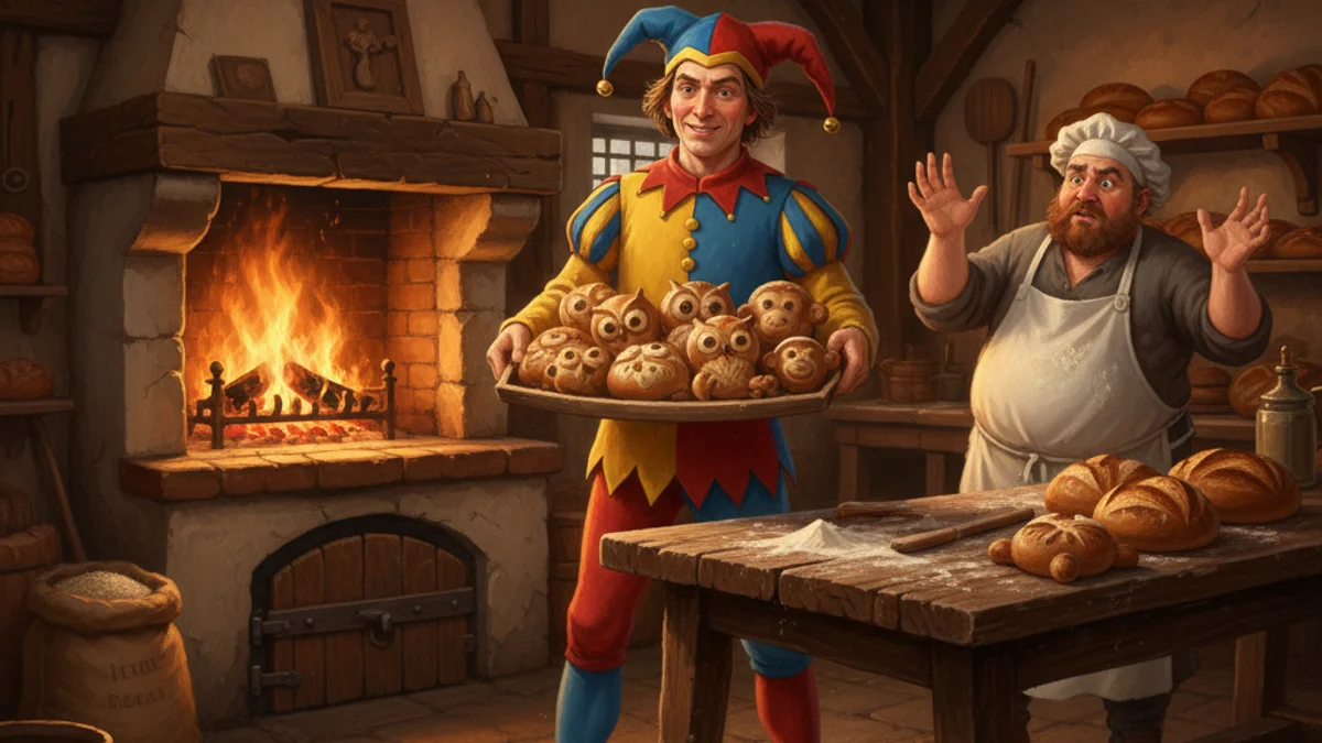 Illustration for Till and the Baker - a till eulenspiegel Trickster Tales story with moral lessons