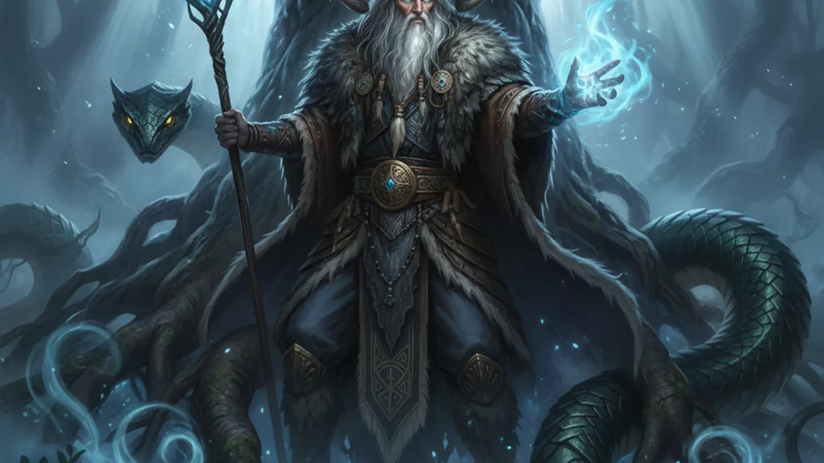 Veles God of the Underworld - Gods and Spirits story illustration from Slavic Mythology