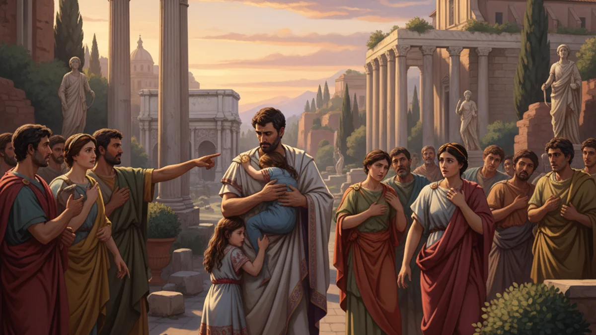 Illustration for Virginia's Sacrifice - a roman virtues Roman Mythology story with moral lessons