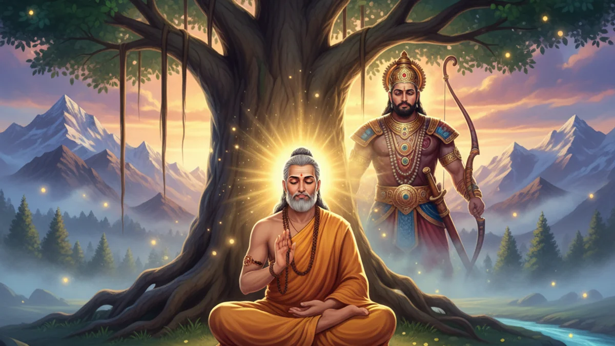 Illustration for Vishwamitra's Transformation - a sage stories Hindu Epics story with moral lessons